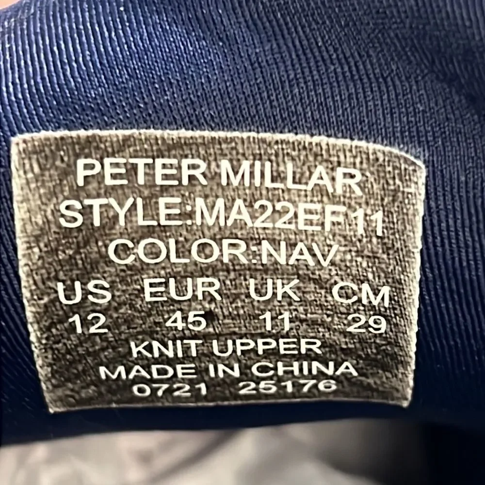 Peter Millar Men’s Blue Sneakers Size 12